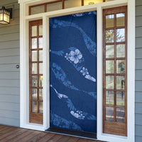 Aloha Hawaii Floral Tapa Door Cover Patchwork Navy - Polynesian Pride