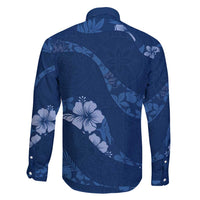Aloha Hawaii Floral Tapa Family Matching Puletasi and Hawaiian Shirt Patchwork Navy - Polynesian Pride