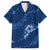 Aloha Hawaii Floral Tapa Family Matching Tank Maxi Dress and Hawaiian Shirt Patchwork Navy - Polynesian Pride