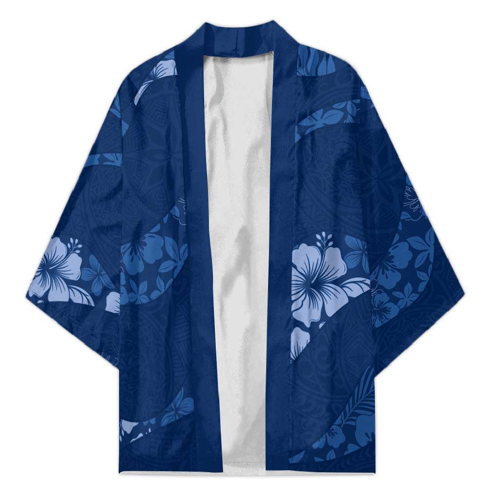 Aloha Hawaii Floral Tapa Kimono Patchwork Navy - Polynesian Pride