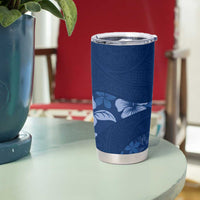 Aloha Hawaii Floral Tapa Tumbler Cup Patchwork Navy - Polynesian Pride