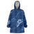 Aloha Hawaii Floral Tapa Wearable Blanket Hoodie Patchwork Navy - Polynesian Pride
