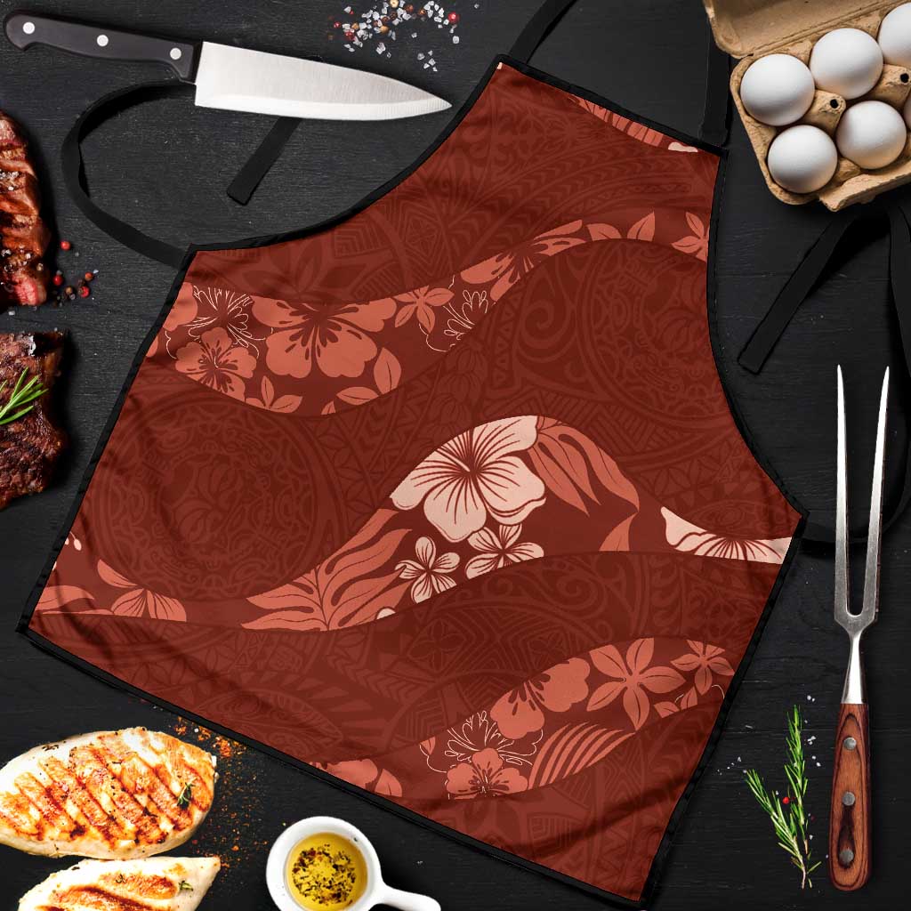 Aloha Hawaii Floral Tapa Apron Patchwork Crimson - Polynesian Pride