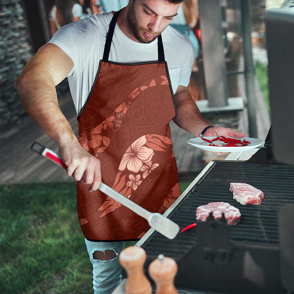 Aloha Hawaii Floral Tapa Apron Patchwork Crimson - Polynesian Pride