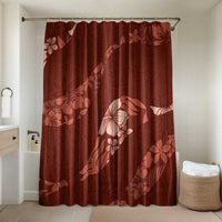 Aloha Hawaii Floral Tapa Bathroom Set Patchwork Crimson - Polynesian Pride