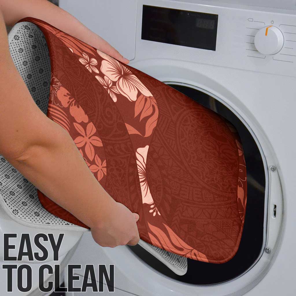 Aloha Hawaii Floral Tapa Bathroom Set Patchwork Crimson - Polynesian Pride