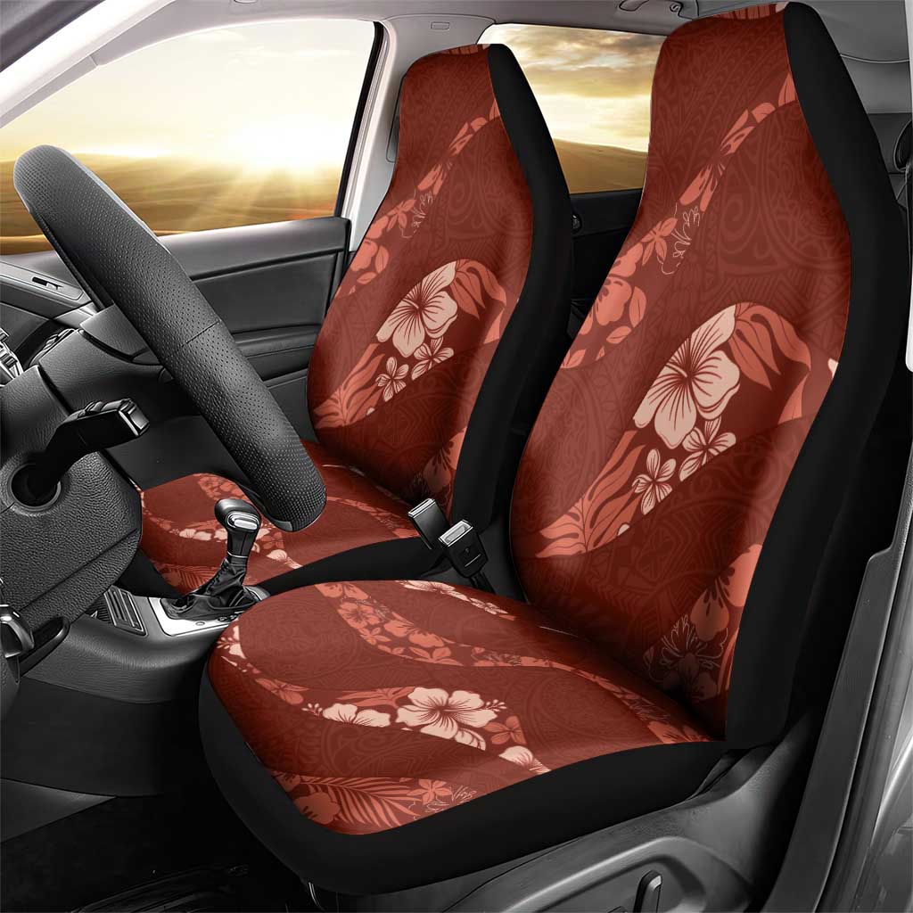 Aloha Hawaii Floral Tapa Car Seat Cover Patchwork Crimson - Polynesian Pride