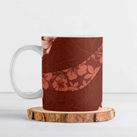 Aloha Hawaii Floral Tapa Ceramic Mug Patchwork Crimson - Polynesian Pride