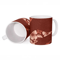 Aloha Hawaii Floral Tapa Ceramic Mug Patchwork Crimson - Polynesian Pride