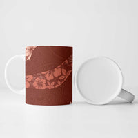 Aloha Hawaii Floral Tapa Ceramic Mug Patchwork Crimson - Polynesian Pride