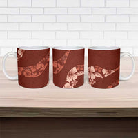 Aloha Hawaii Floral Tapa Ceramic Mug Patchwork Crimson - Polynesian Pride