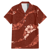 Aloha Hawaii Floral Tapa Family Matching Mermaid Dress and Hawaiian Shirt Patchwork Crimson - Polynesian Pride