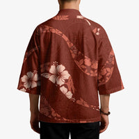 Aloha Hawaii Floral Tapa Kimono Patchwork Crimson - Polynesian Pride