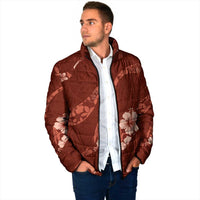 Aloha Hawaii Floral Tapa Padded Jacket Patchwork Crimson - Polynesian Pride