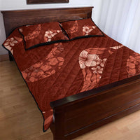 Aloha Hawaii Floral Tapa Quilt Bed Set Patchwork Crimson - Polynesian Pride