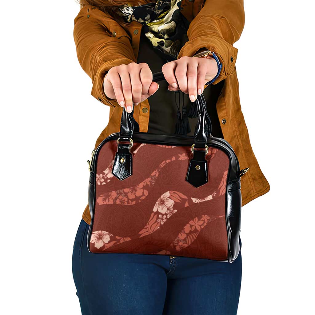 Aloha Hawaii Floral Tapa Shoulder Handbag Patchwork Crimson LT7 One Size Crimson - Polynesian Pride