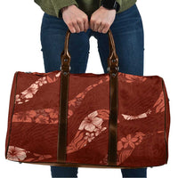 Aloha Hawaii Floral Tapa Travel Bag Patchwork Crimson - Polynesian Pride