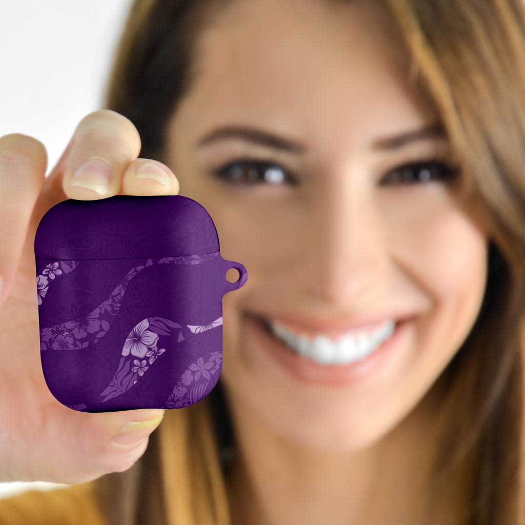 Aloha Hawaii Floral Tapa AirPods Case Patchwork Violet LT7 Violet - Polynesian Pride