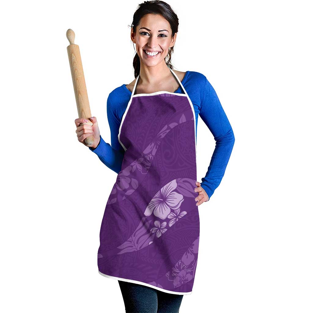 Aloha Hawaii Floral Tapa Apron Patchwork Violet - Polynesian Pride
