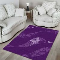 Aloha Hawaii Floral Tapa Area Rug Patchwork Violet - Polynesian Pride