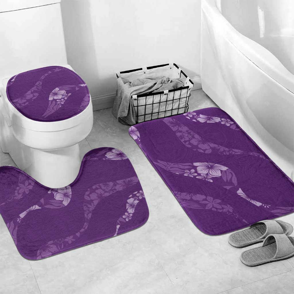 Aloha Hawaii Floral Tapa Bathroom Set Patchwork Violet - Polynesian Pride