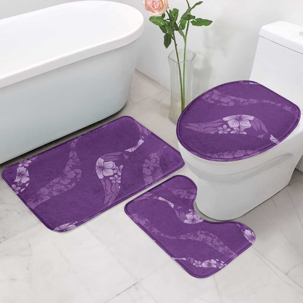 Aloha Hawaii Floral Tapa Bathroom Set Patchwork Violet - Polynesian Pride