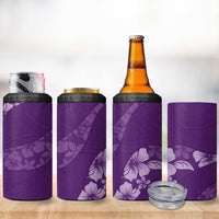 Aloha Hawaii Floral Tapa 4 in 1 Can Cooler Tumbler Patchwork Violet - Polynesian Pride