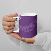 Aloha Hawaii Floral Tapa Ceramic Mug Patchwork Violet - Polynesian Pride