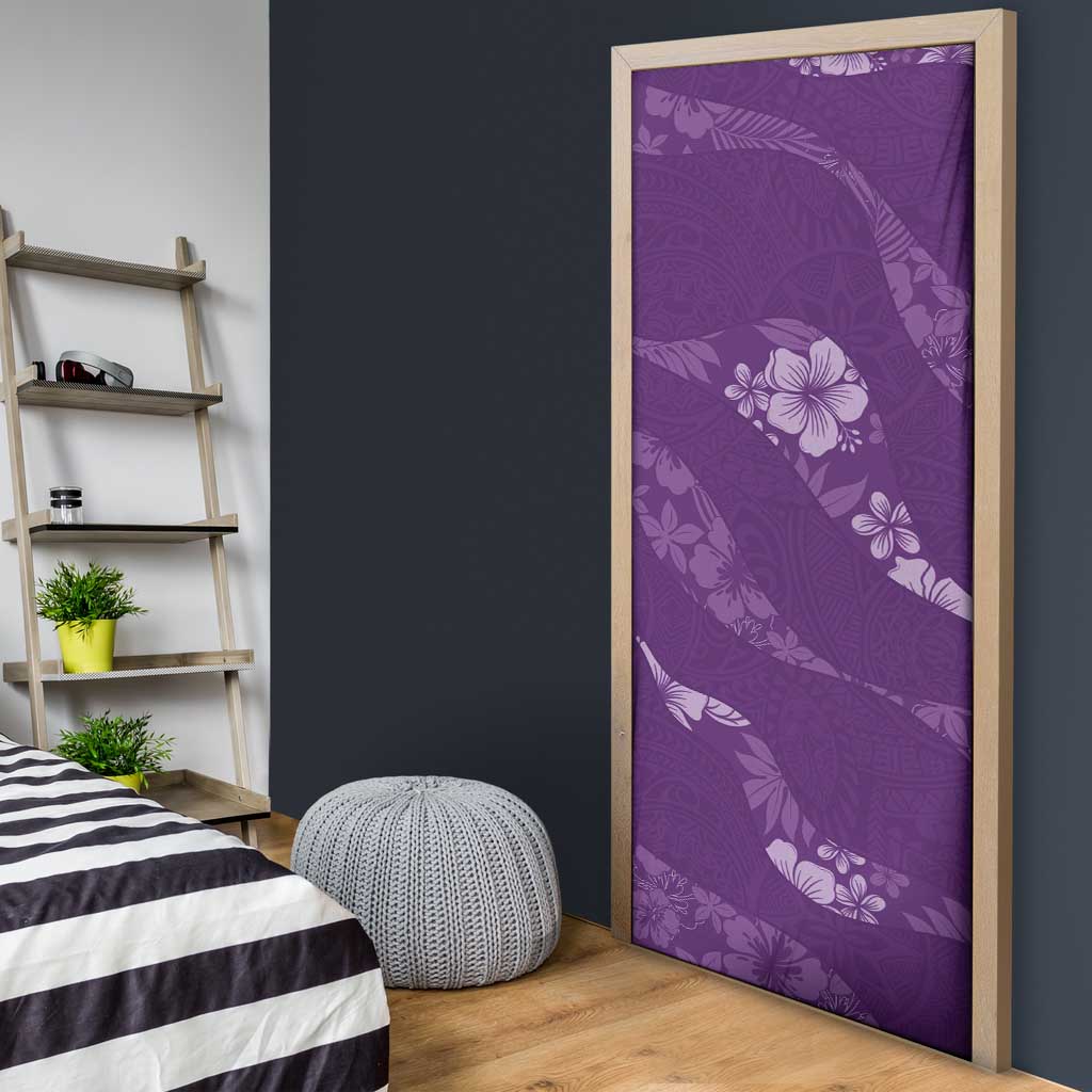Aloha Hawaii Floral Tapa Door Cover Patchwork Violet - Polynesian Pride