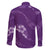 Aloha Hawaii Floral Tapa Family Matching Off The Shoulder Long Sleeve Dress and Hawaiian Shirt Patchwork Violet - Polynesian Pride