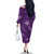 Aloha Hawaii Floral Tapa Family Matching Off The Shoulder Long Sleeve Dress and Hawaiian Shirt Patchwork Violet - Polynesian Pride