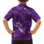 Aloha Hawaii Floral Tapa Family Matching Off Shoulder Short Dress and Hawaiian Shirt Patchwork Violet - Polynesian Pride