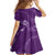 Aloha Hawaii Floral Tapa Family Matching Off Shoulder Short Dress and Hawaiian Shirt Patchwork Violet - Polynesian Pride