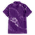Aloha Hawaii Floral Tapa Family Matching Off Shoulder Short Dress and Hawaiian Shirt Patchwork Violet - Polynesian Pride