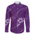 Aloha Hawaii Floral Tapa Family Matching Puletasi and Hawaiian Shirt Patchwork Violet - Polynesian Pride