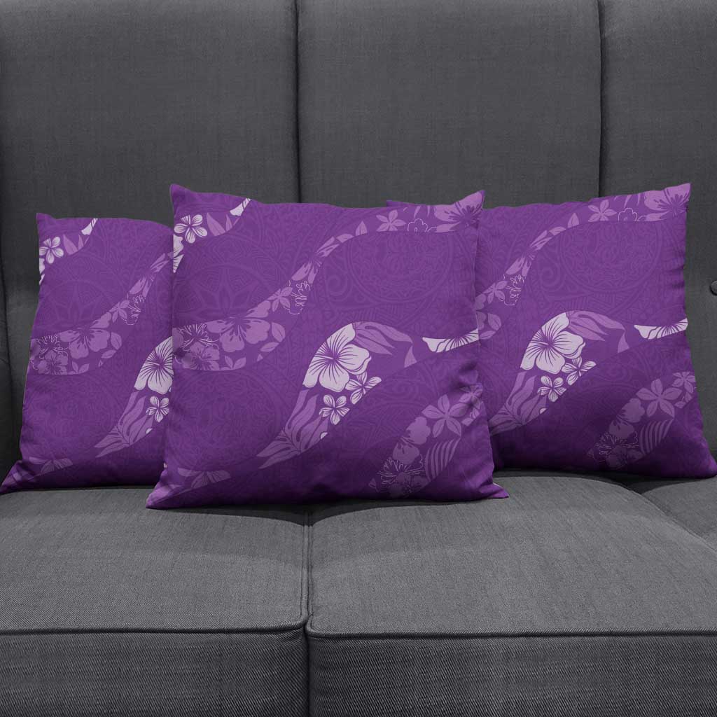 Aloha Hawaii Floral Tapa Pillow Cover Patchwork Violet - Polynesian Pride