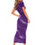 Aloha Hawaii Floral Tapa Short Sleeve Bodycon Dress Patchwork Violet - Polynesian Pride
