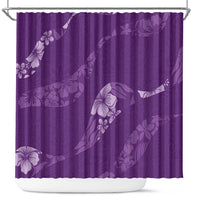 Aloha Hawaii Floral Tapa Shower Curtain Patchwork Violet - Polynesian Pride