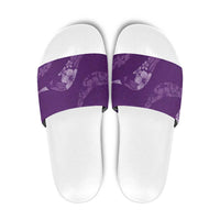 Aloha Hawaii Floral Tapa Slide Sandals Patchwork Violet - Polynesian Pride