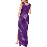 Aloha Hawaii Floral Tapa Tank Maxi Dress Patchwork Violet - Polynesian Pride