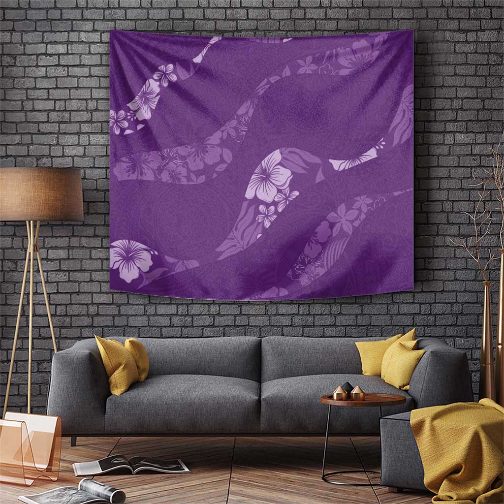 Aloha Hawaii Floral Tapa Tapestry Patchwork Violet - Polynesian Pride