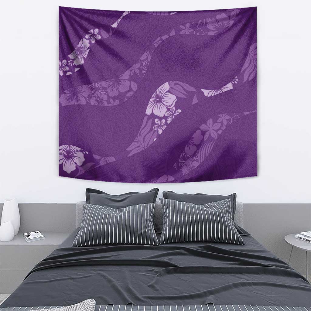 Aloha Hawaii Floral Tapa Tapestry Patchwork Violet - Polynesian Pride