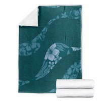Aloha Hawaii Floral Tapa Blanket Patchwork Teal - Polynesian Pride