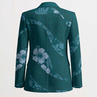 Aloha Hawaii Floral Tapa Blazer Patchwork Teal - Polynesian Pride