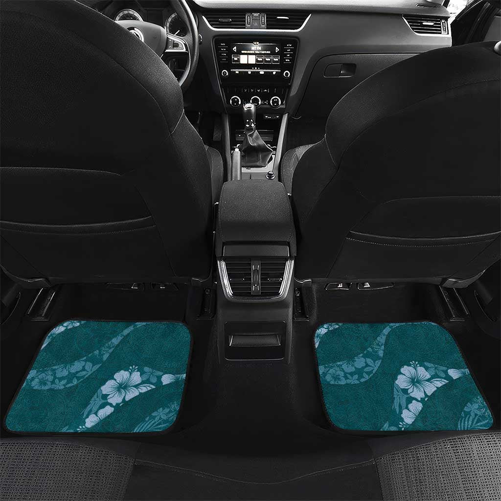 Aloha Hawaii Floral Tapa Car Mats Patchwork Teal - Polynesian Pride