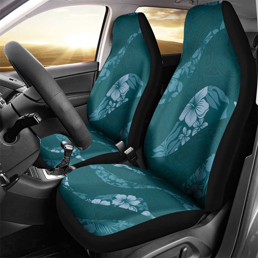 Aloha Hawaii Floral Tapa Car Seat Cover Patchwork Teal - Polynesian Pride