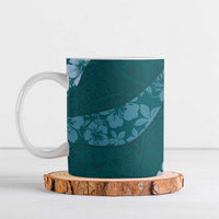 Aloha Hawaii Floral Tapa Ceramic Mug Patchwork Teal - Polynesian Pride