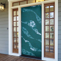 Aloha Hawaii Floral Tapa Door Cover Patchwork Teal - Polynesian Pride