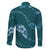 Aloha Hawaii Floral Tapa Family Matching Off Shoulder Short Dress and Hawaiian Shirt Patchwork Teal - Polynesian Pride