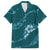 Aloha Hawaii Floral Tapa Family Matching Puletasi and Hawaiian Shirt Patchwork Teal - Polynesian Pride